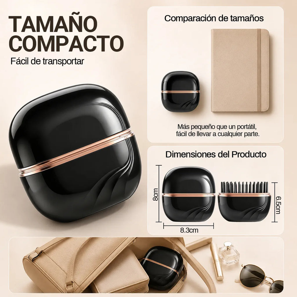 Mini Cepillo Alisador Recargable