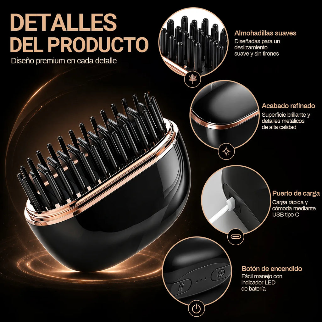 Mini Cepillo Alisador Recargable