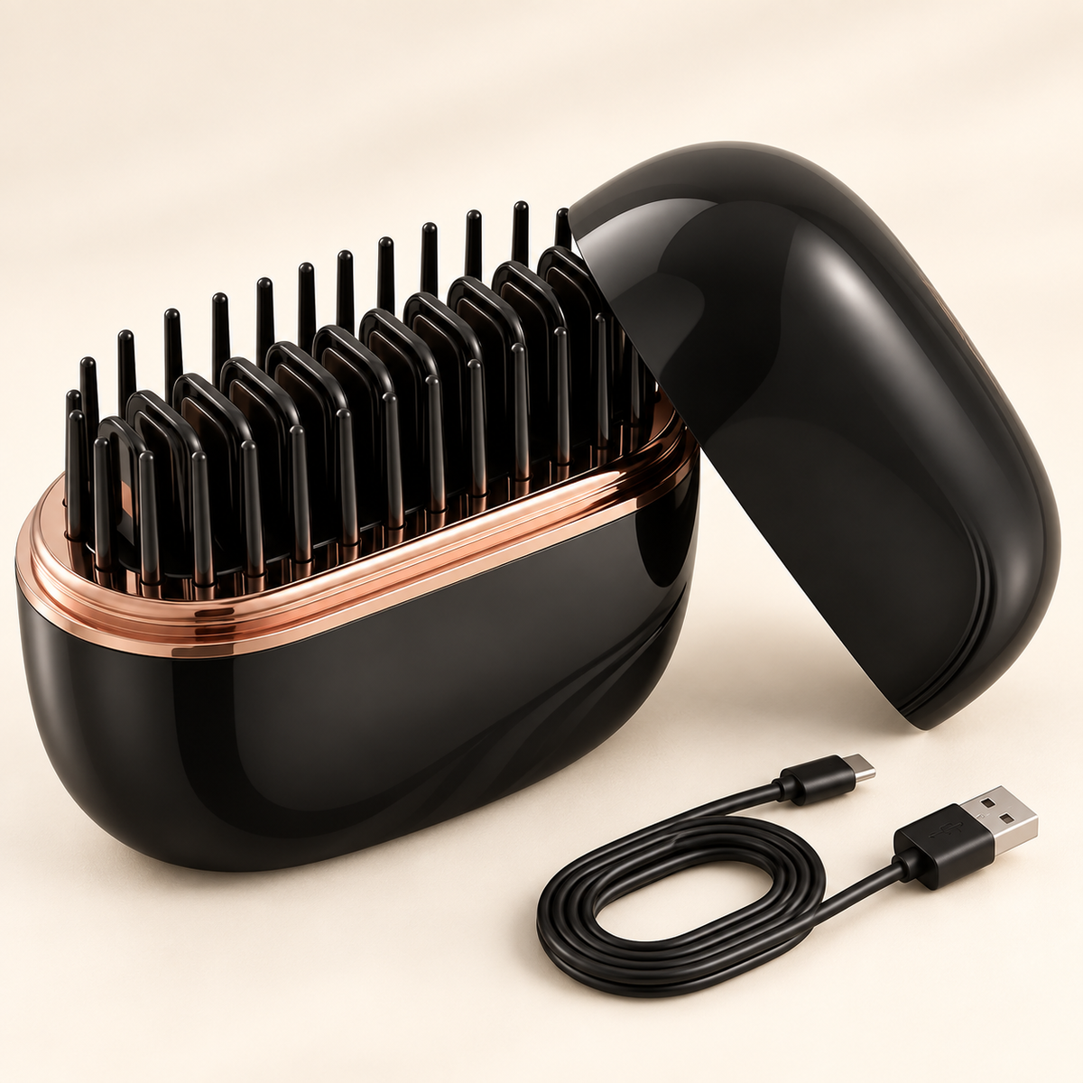 Mini Cepillo Alisador Recargable